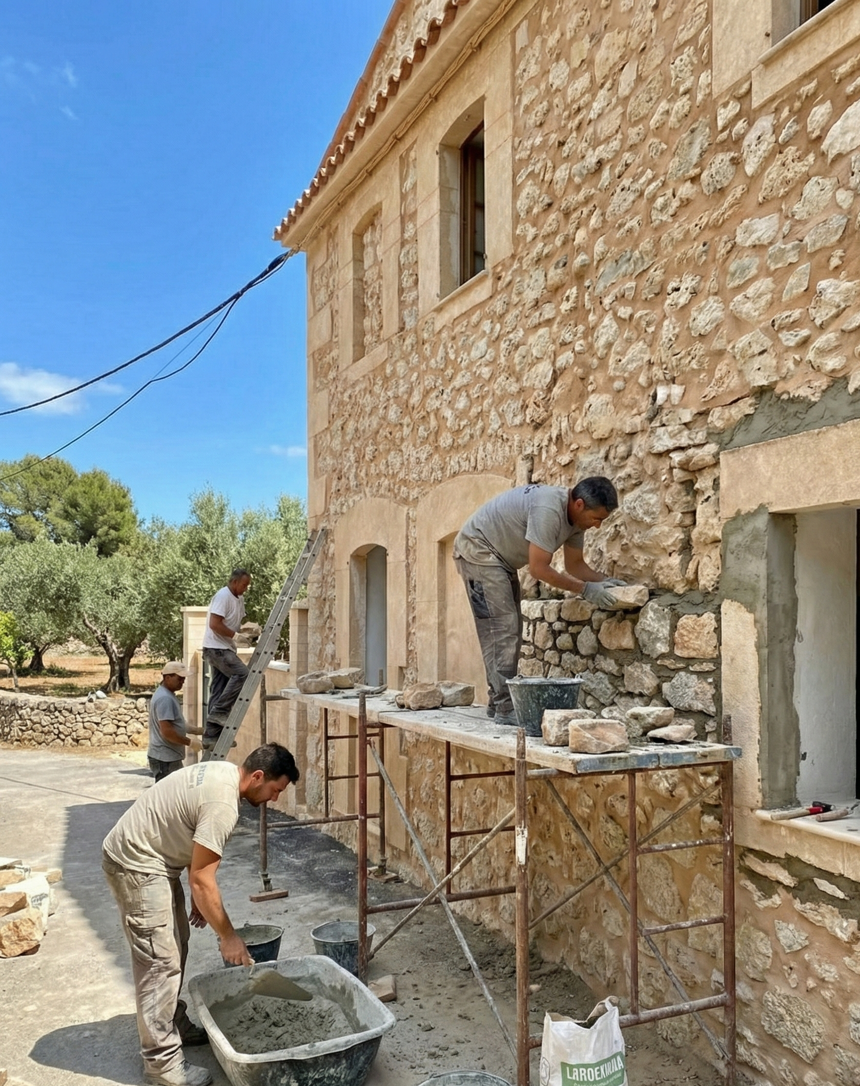 Rehabilitación fachada piedra natural Mallorca